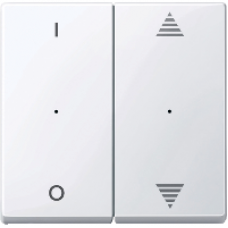 MTN619525 - Rockers f. 2-gng pbtn module w. 1/0 & up/dwn arrw imp. act. wht glos. Sys.M, Schneider Electric