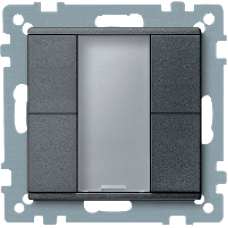 MTN627614 - Push-button 2-gang plus anthracite System M, Schneider Electric