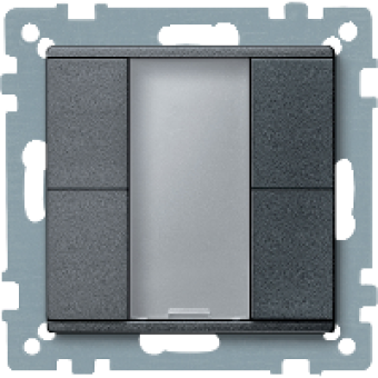 MTN627614 - Push-button 2-gang plus anthracite System M, Schneider Electric