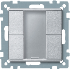 MTN627660 - Push-button 2-gang plus aluminium System M, Schneider Electric