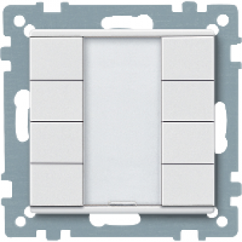 MTN627819 - Push-button 4-gang plus polar white System M, Schneider Electric