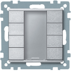 MTN627860 - Push-button 4-gang plus aluminium System M, Schneider Electric