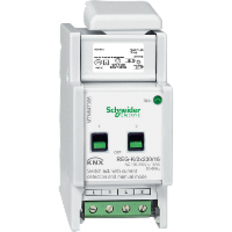 MTN647395 - Switch actuator REG-K/2x230/16 w. manual mode and current detection light grey, Schneider Electric