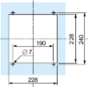 NSYCAC228RMF - Roof outlet grille - cut-out 228x228mm - ext. dim 90x340x340mm - IP54, Schneider Electric
