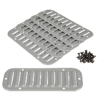 NSYCAG180X62M - Metal Outlet grille cut-out 180x62mm ext dim 208x90mm IP20, Schneider Electric