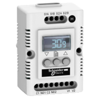 NSYCCOHY230VID - Climasys CC - electronic hygrostat - 200…240 V - Hr 20…80% - OLED screen, Schneider Electric
