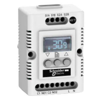 NSYCCOHYT230VID - Climasys CC - electronic hygrotherm - 200…240 V - temp -40…80°C - Hr 20…80%, Schneider Electric
