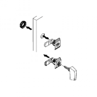 NSYCLL405CRN - Complete metal lock operated with key 405 (2). For Spacial CRN or S3HF encl., Schneider Electric