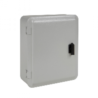 NSYDAN3025D - Metal industrial box - high plain cover - hinge - H307xW257xD174 - IP55 - grey, Schneider Electric
