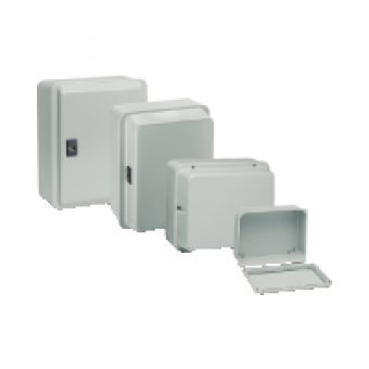 NSYDBN3025 - Metal industrial box - low plain cover - H307xW257xD116 - IP55 - grey RAL 7035, Schneider Electric