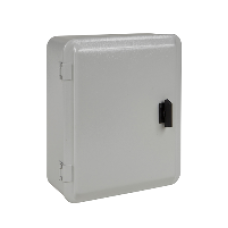 NSYDBN3025D - Metal industrial box - low plain cover - hinge - H307xW257xD116 - IP55 - grey, Schneider Electric