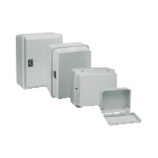 NSYDBN88 - Metal industrial box - low plain cover - H85xW85xD49 - IP55 - grey RAL 7035, Schneider Electric