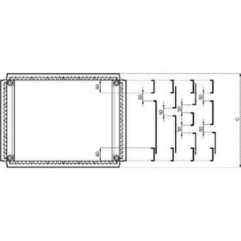 NSYEC64 - Spacial SF plain cable gland plate - fixed by clips - 600x400 mm, Schneider Electric