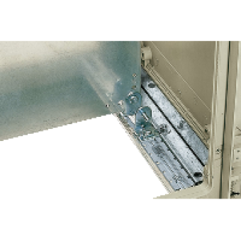 NSYEDPLA - Set of 4 brackets to get an additional support of mounting plate on step slides, Schneider Electric