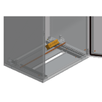NSYETF - Combined Support brackets Spacial SF/SM to install earthing strip and DIN rail., Schneider Electric