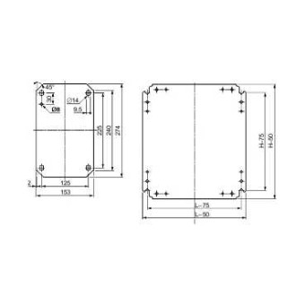 NSYMM128 - Plain mounting plate H1200xW800mm made of galvanised sheet steel, Schneider Electric