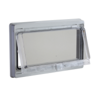 NSYMW10M - Plastic window with hinged transparent cover. IP 55 L78xW180mm., Schneider Electric