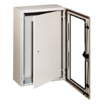 NSYPIN86 - Internal door for Spacial WM encl. H800xW600 steel RAL7035.Adjustable in depth, Schneider Electric