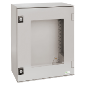 NSYPLM108TG - wall-mounting enclosure polyester monobloc IP66 H1056xW852xD350mm glazed door, Schneider Electric