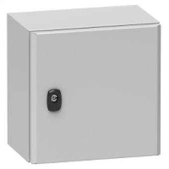 NSYS3D10840P - Spacial S3D plain door with mount.plate. H1000xW800xD400 IP66 IK10 RAL7035. S, Schneider Electric