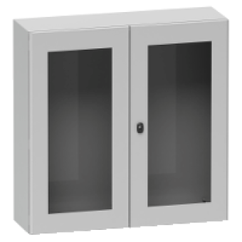 NSYS3D121030DT - Spacial S3D dble tspt door w/o mount.plate. H1200xW1000xD300 IP55 IK08 RAL7035., Schneider Electric