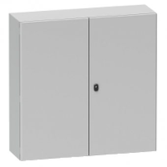 NSYS3D121230DP - Spacial S3D plain door with mount.plate. H1200xW1200xD300 IP55 IK10 RAL7035., Schneider Electric