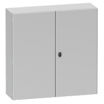 NSYS3D121240DP - Spacial S3D plain door with mount.plate. H1200xW1200xD400 IP55 IK10 RAL7035., Schneider Electric
