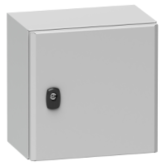 NSYS3D12630P - Spacial S3D plain door with mount.plate. H1200xW600xD300 IP66 IK10 RAL7035., Schneider Electric