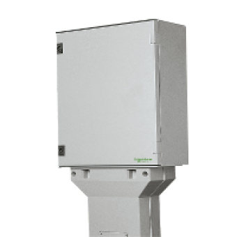 NSYSFSPLMG - floor mounting pillar polyester H=800mm for PLM54 and 64, Schneider Electric