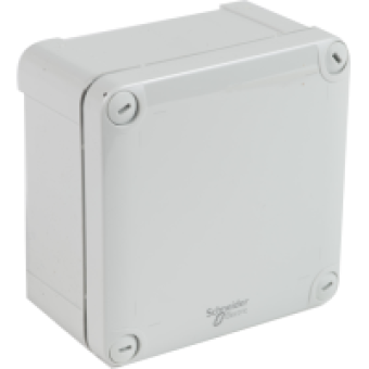 NSYTBP11116 - PC box IP66 IK08 RAL7035 Int.H105W105D55 Ext.H116W116D62 opaque PC cover H10, Schneider Electric