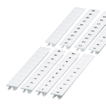 NSYTRAB880 - Clip in marking strip 8mm 10 characters 71 to 80 printed horizontally white, Schneider Electric