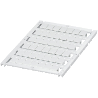 NSYTRABPV8 - Marking card with 6 strips 8mm Unprinted 42 characters white, Schneider Electric
