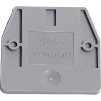 NSYTRACM22 - NSYTR end cover for screw mini terminal block 1x1 - 2.5mm², Schneider Electric