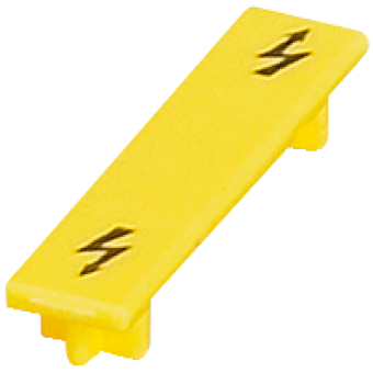 NSYTRACS6 - NSYTR Warning label for screw terminal blocks - 6mm² - yellow, Schneider Electric