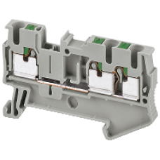 NSYTRP23 - Linergy passthrough terminal block - 2.5mm² 24A single-level 1x2 push-in - grey, Schneider Electric