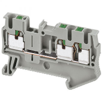 NSYTRP23 - Linergy passthrough terminal block - 2.5mm² 24A single-level 1x2 push-in - grey, Schneider Electric