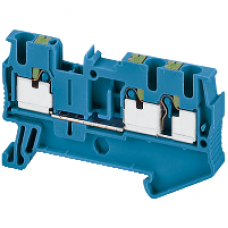 NSYTRP23BL - Linergy passthrough terminal block - 2.5mm² 24A single-level 1x2 push-in - blue, Schneider Electric