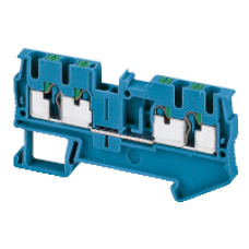 NSYTRP24BL - Linergy passthrough terminal block - 2.5mm² 24A single-level 2x2 push-in - blue, Schneider Electric