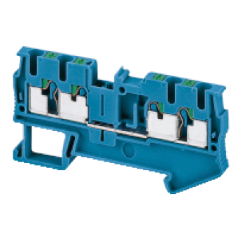NSYTRP24BL - Linergy passthrough terminal block - 2.5mm² 24A single-level 2x2 push-in - blue, Schneider Electric