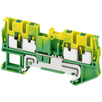 NSYTRP24PE - Linergy earth terminal block - 2.5mm² single-level 2x2 push-in - green-yellow, Schneider Electric