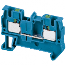 NSYTRP42BL - Linergy passthrough terminal block - 4mm² 32A single-level 1x1 push-in - blue, Schneider Electric