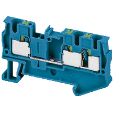 NSYTRP43BL - Linergy passthrough terminal block - 4mm² 32A single-level 1x2 push-in - blue, Schneider Electric