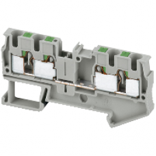 NSYTRP44 - Linergy passthrough terminal block - 4mm² 32A single-level 2x2 push-in - grey, Schneider Electric
