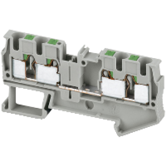 NSYTRP44 - Linergy passthrough terminal block - 4mm² 32A single-level 2x2 push-in - grey, Schneider Electric