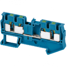 NSYTRP44BL - Linergy passthrough terminal block - 4mm² 32A single-level 2x2 push-in - blue, Schneider Electric