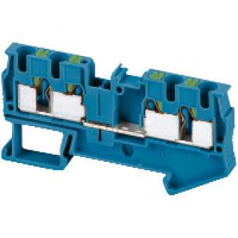 NSYTRP44BL - Linergy passthrough terminal block - 4mm² 32A single-level 2x2 push-in - blue, Schneider Electric