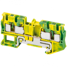 NSYTRP44PE - Linergy earth terminal block - 4mm² single-level 2x2 push-in - green-yellow, Schneider Electric