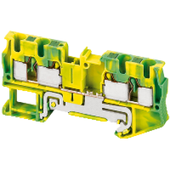 NSYTRP44PE - Linergy earth terminal block - 4mm² single-level 2x2 push-in - green-yellow, Schneider Electric