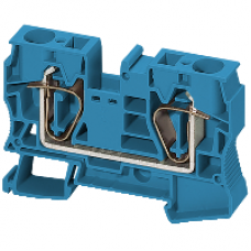 NSYTRR162BL - Linergy passthrough terminal block - 16mm² 76A single-level 1x1 spring - blue, Schneider Electric
