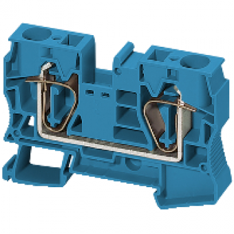 NSYTRR162BL - Linergy passthrough terminal block - 16mm² 76A single-level 1x1 spring - blue, Schneider Electric